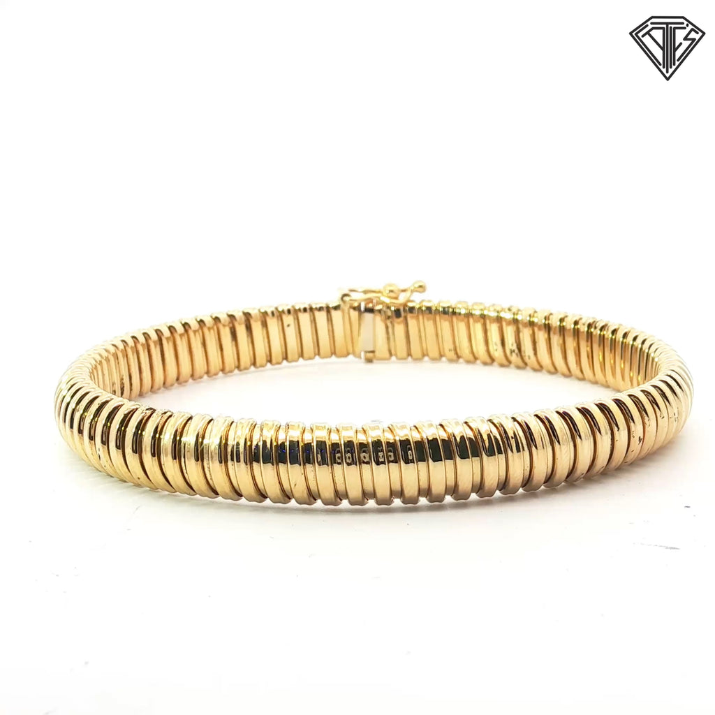 18k Yellow Gold Flexible Snake Chain Bracelet 13.8 gram