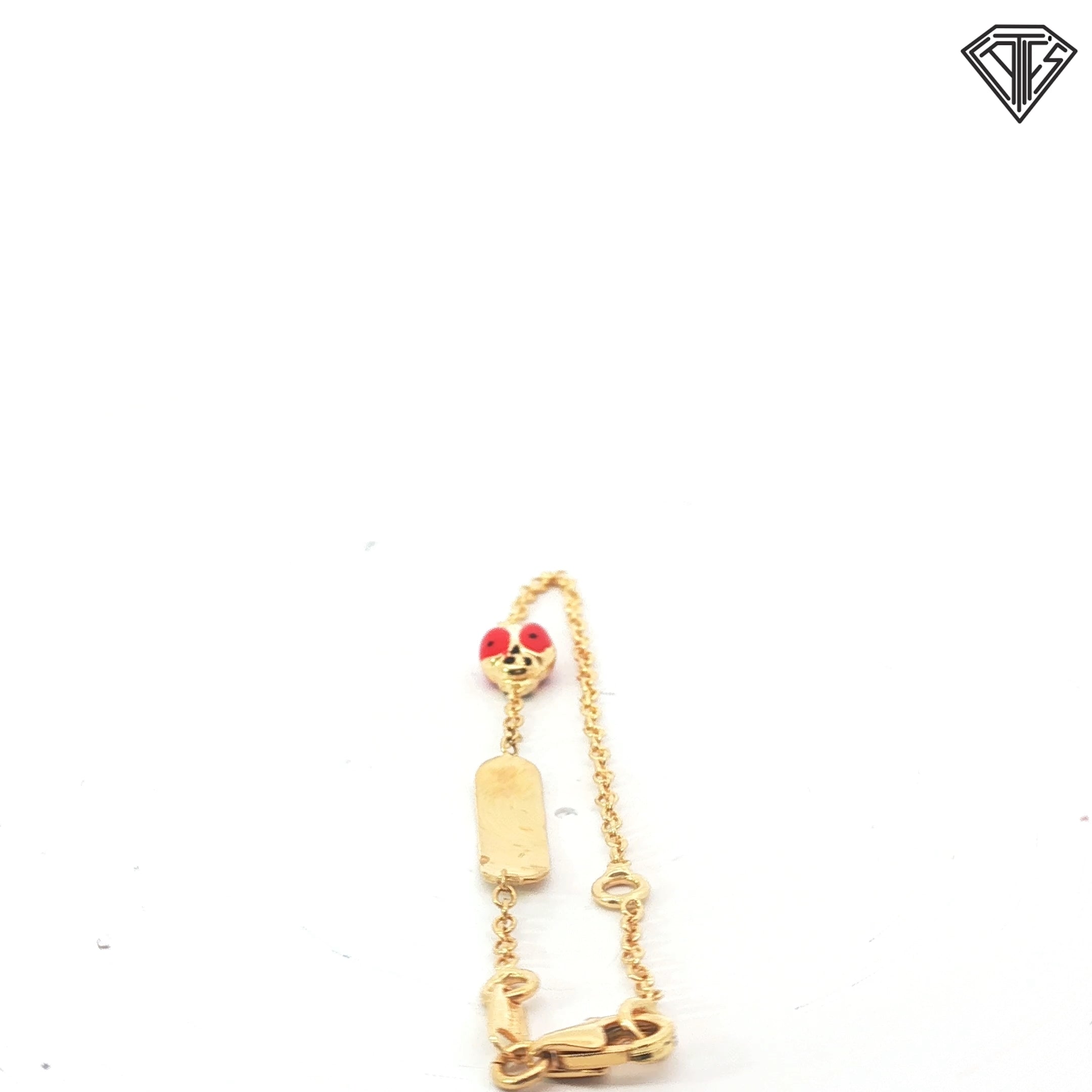 18k Yellow Gold Baby ID Bracelet with a Lady Bug 2.4 gram 5 1/2"inch