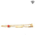 18k Yellow Gold Baby ID Bracelet with a Lady Bug 2.4 gram 5 1/2"inch