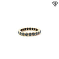 14k Yellow Gold 2.20ct Black Diamond Bezel Set Eternity Ring Size 8