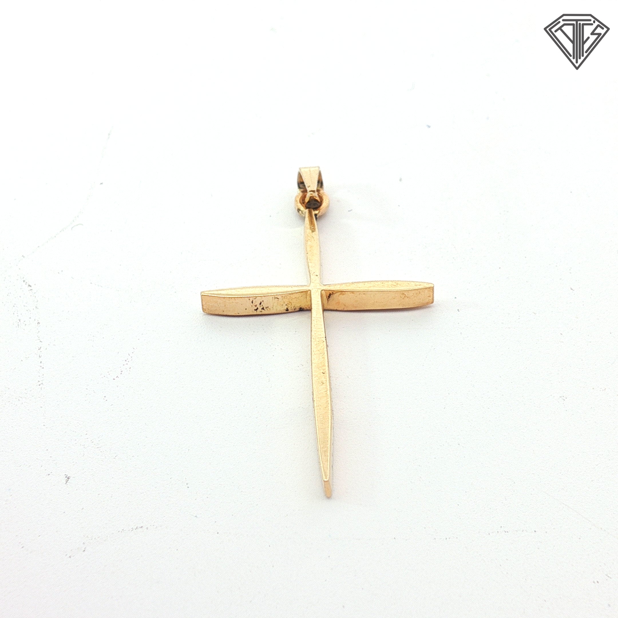 18k Yellow Gold Thin Cross Pendant 1.1 gram