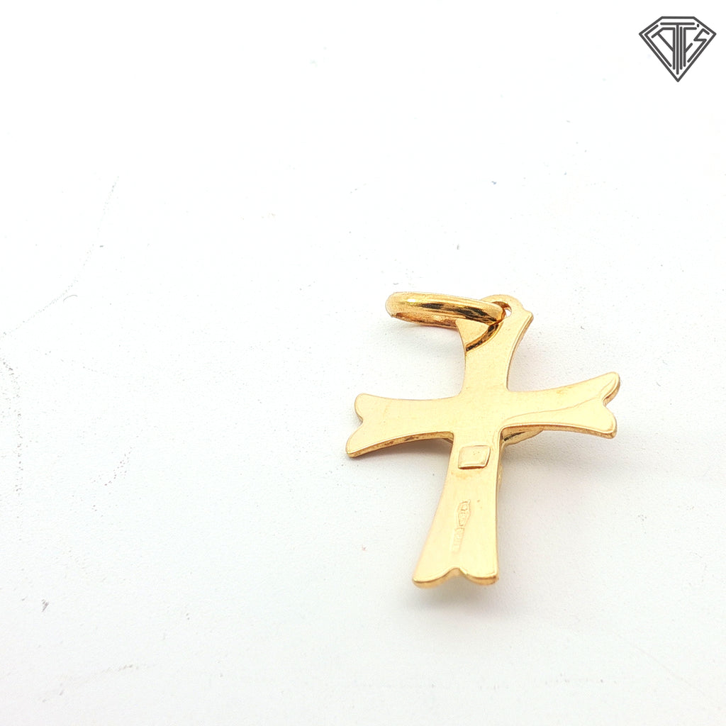 18k Yellow Gold Crucifix Cross Pendant  1.7 gram