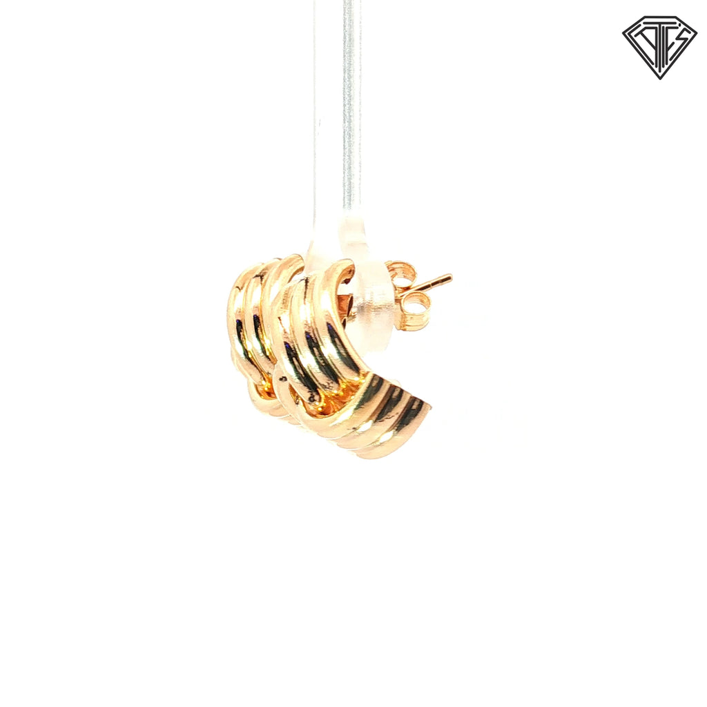 18k Yellow Gold Love Knot Stud Earrings 3.2 gram