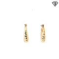 18k Yellow Gold Small Ribbed Hoop Earrings 2.0 gram