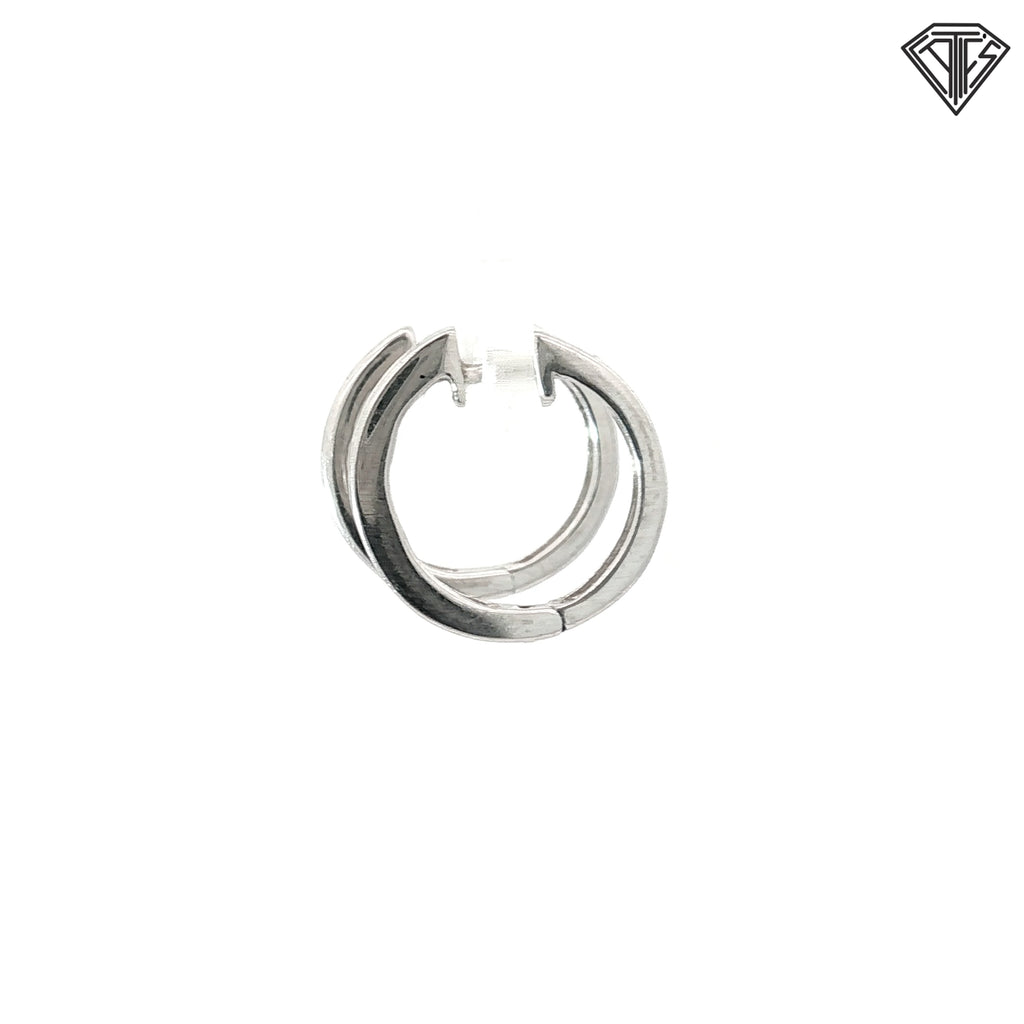 14k White Gold .20ct G SI1 Round Diamond Huggie Earrings 2.8 gram