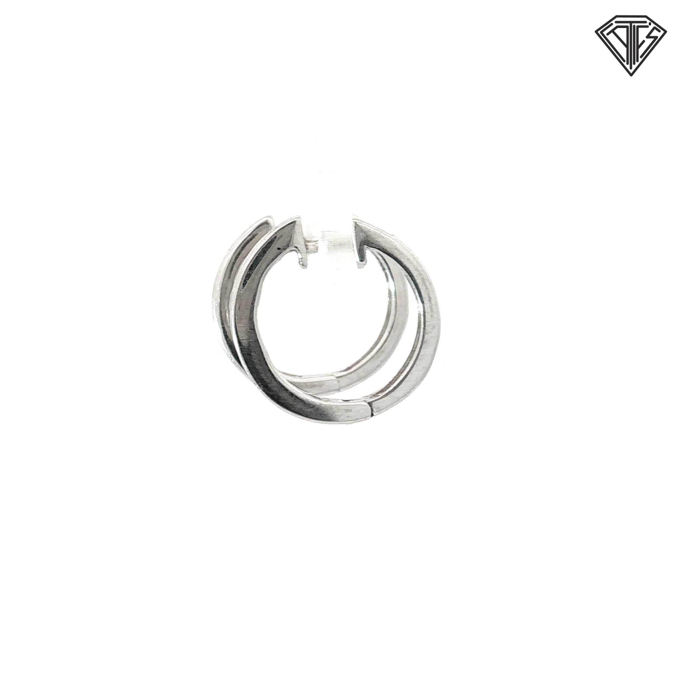 14k White Gold .20ct G SI1 Round Diamond Huggie Earrings 2.8 gram