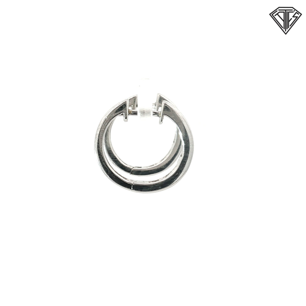 14k White Gold .20ct G SI1 Round Diamond Huggie Earrings 2.8 gram