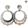 Pre-Loved John Hardy 18k Yellow Gold/ Sterling Silver Dot Hoop Earrings
