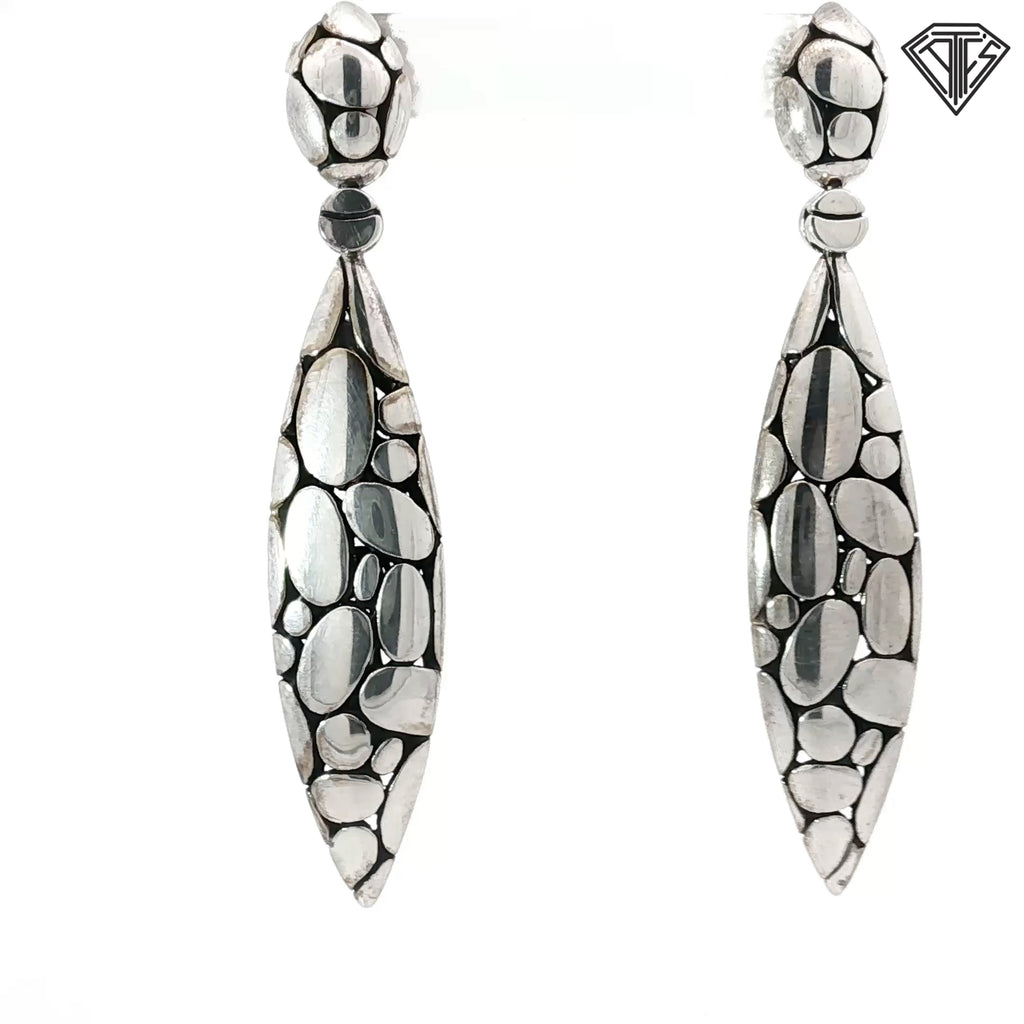 Pre-Loved John Hardy Sterling Silver Kali Marquise Shaped Drop Earrings