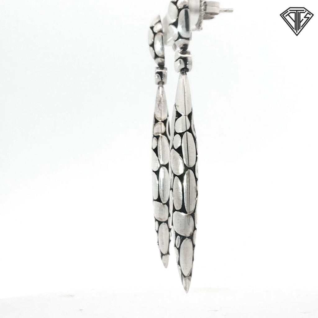 Pre-Loved John Hardy Sterling Silver Kali Marquise Shaped Drop Earrings