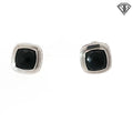 Pre-Loved David Yurman Sterling Silver with Black Onyx Albion and Channel Set Omega Clip Back Earrings