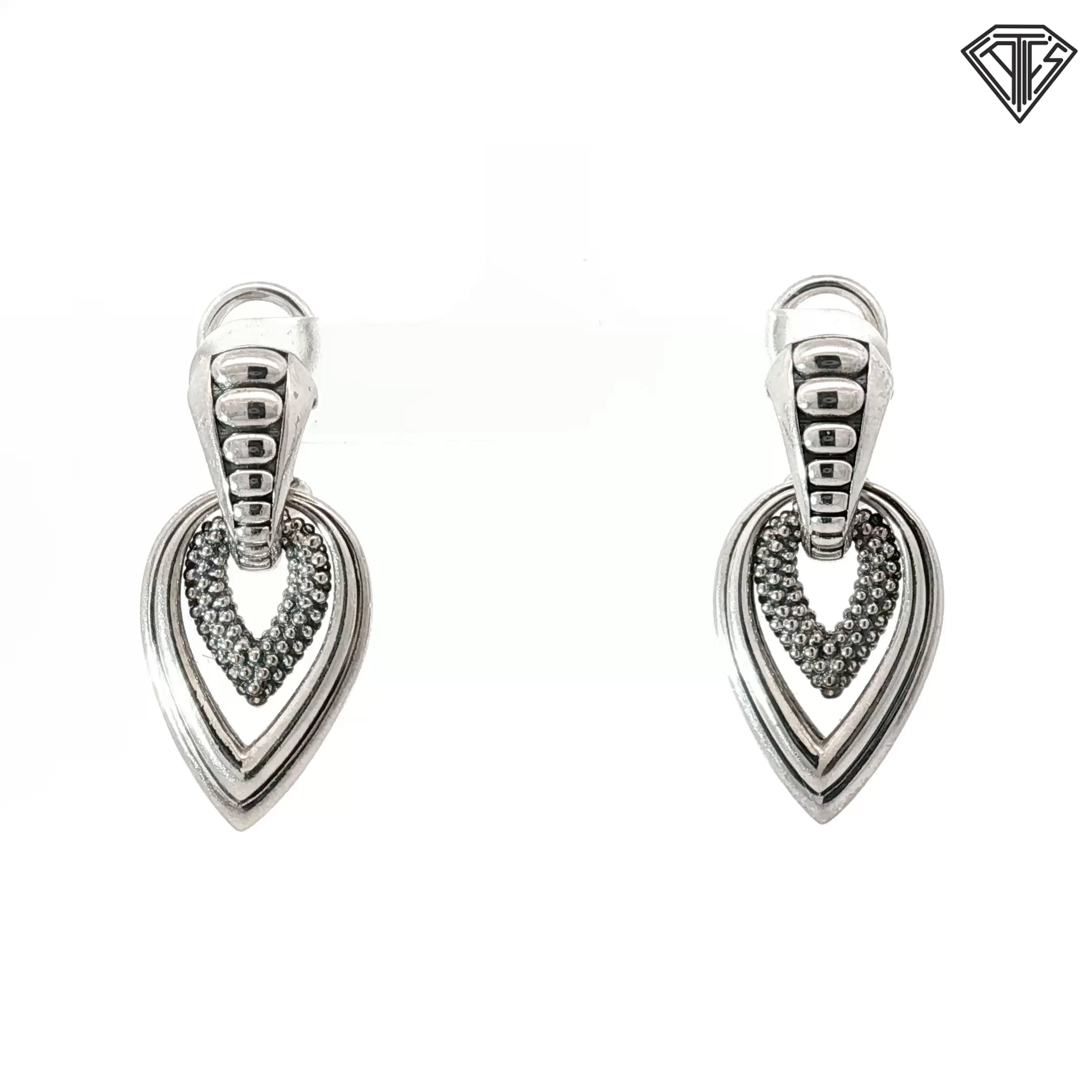 Pre-Loved Lagos Sterling Silver Tear Drop Fluted Earrings