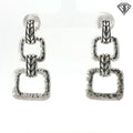 Pre-Loved John Hardy Sterling Silver (2) Stage Square Dangle Earrings