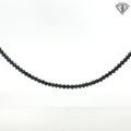 14k White Gold 45.00ct Black Diamond Bead with .20ct G VS1 Round Diamond Lock Clasp Necklace