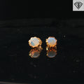 14k Yellow Gold Oval Shaped Opal Stud Earrings