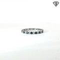 14k White Gold .25ct G SI1 Round Diamond /.25ct Round Blue Sapphire Eternity Ring Size 9