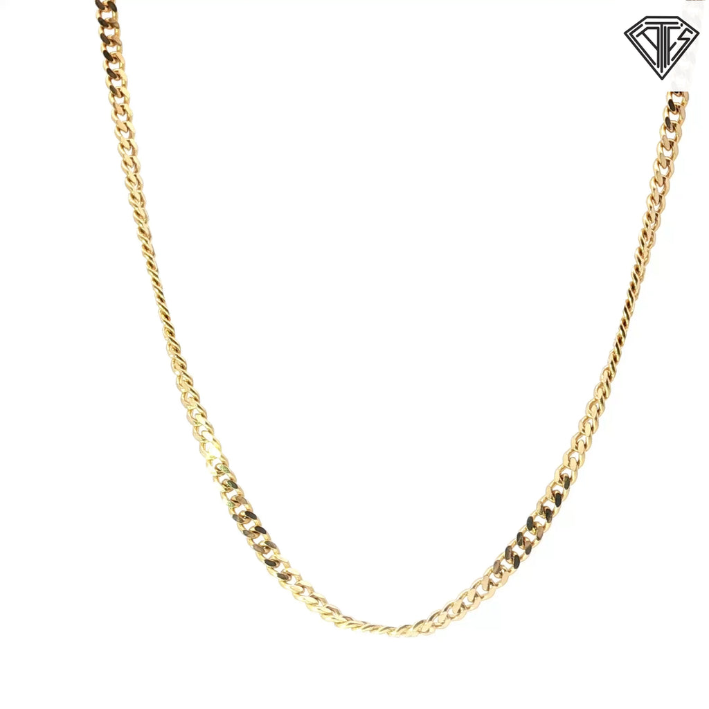 14k Yellow Gold Cuban Link Necklace 8 Gram 22"inch