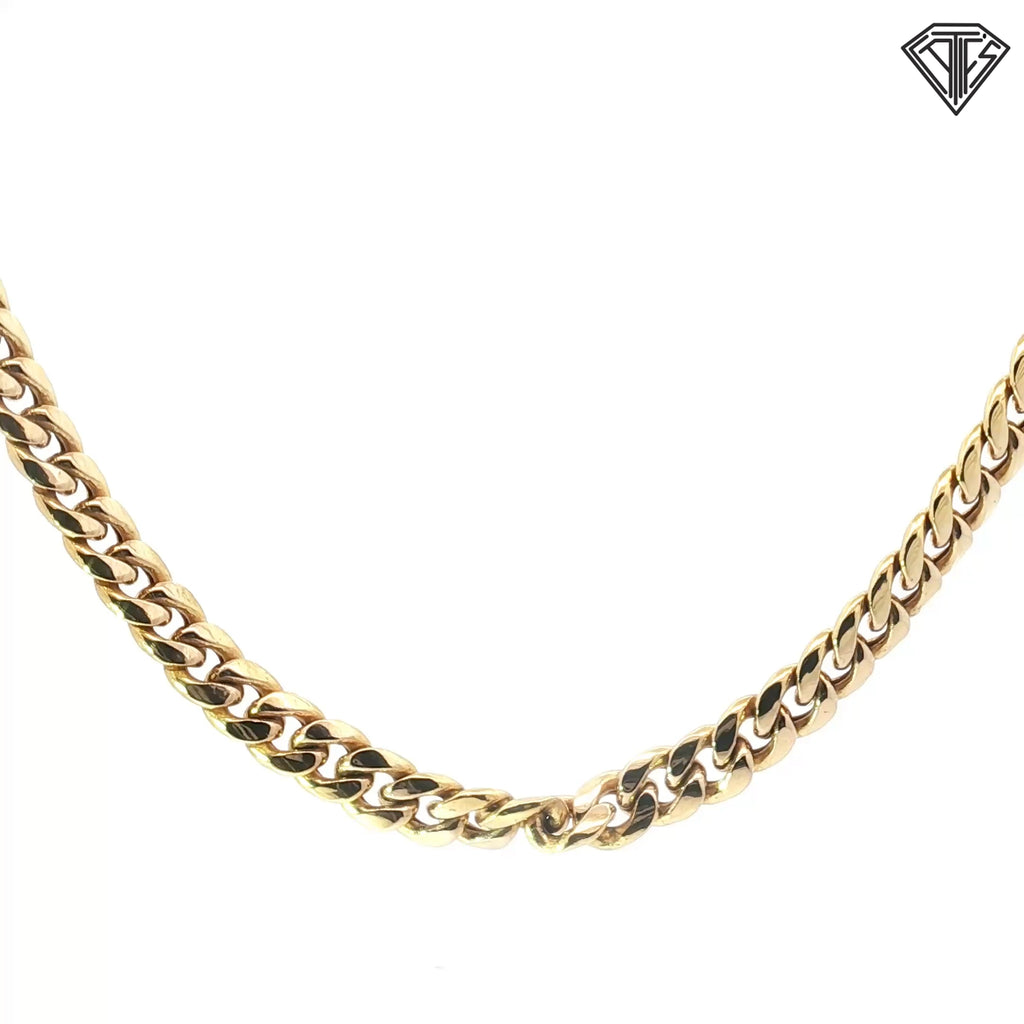 10k Yellow Gold Hollow Cuban Link Necklace 22.5 gram 16"inch