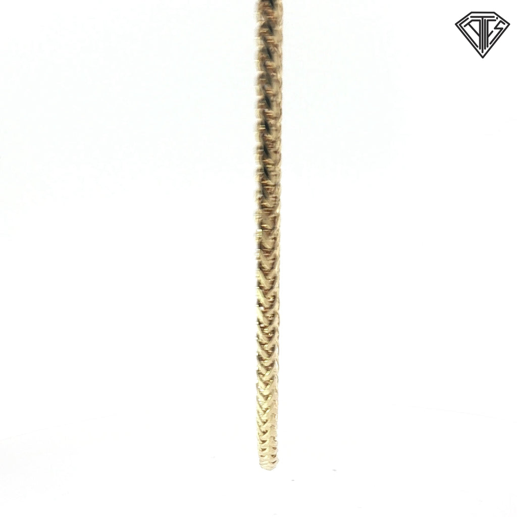 14k Yellow Gold Round Twisted Wheat Chain 9 gram 18" inch