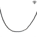 18k White Gold Small Faceted Cube Hematite Beads with Dark Metallic Gray Necklace / Made By Caoro Registered Manufacturer #2161 in Vicenza, Italy  12.2 gram / 20"inch