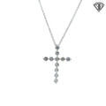 18k White Gold 1.00ct F VS2 (11) Round Diamond Cross Pendant 16" inch