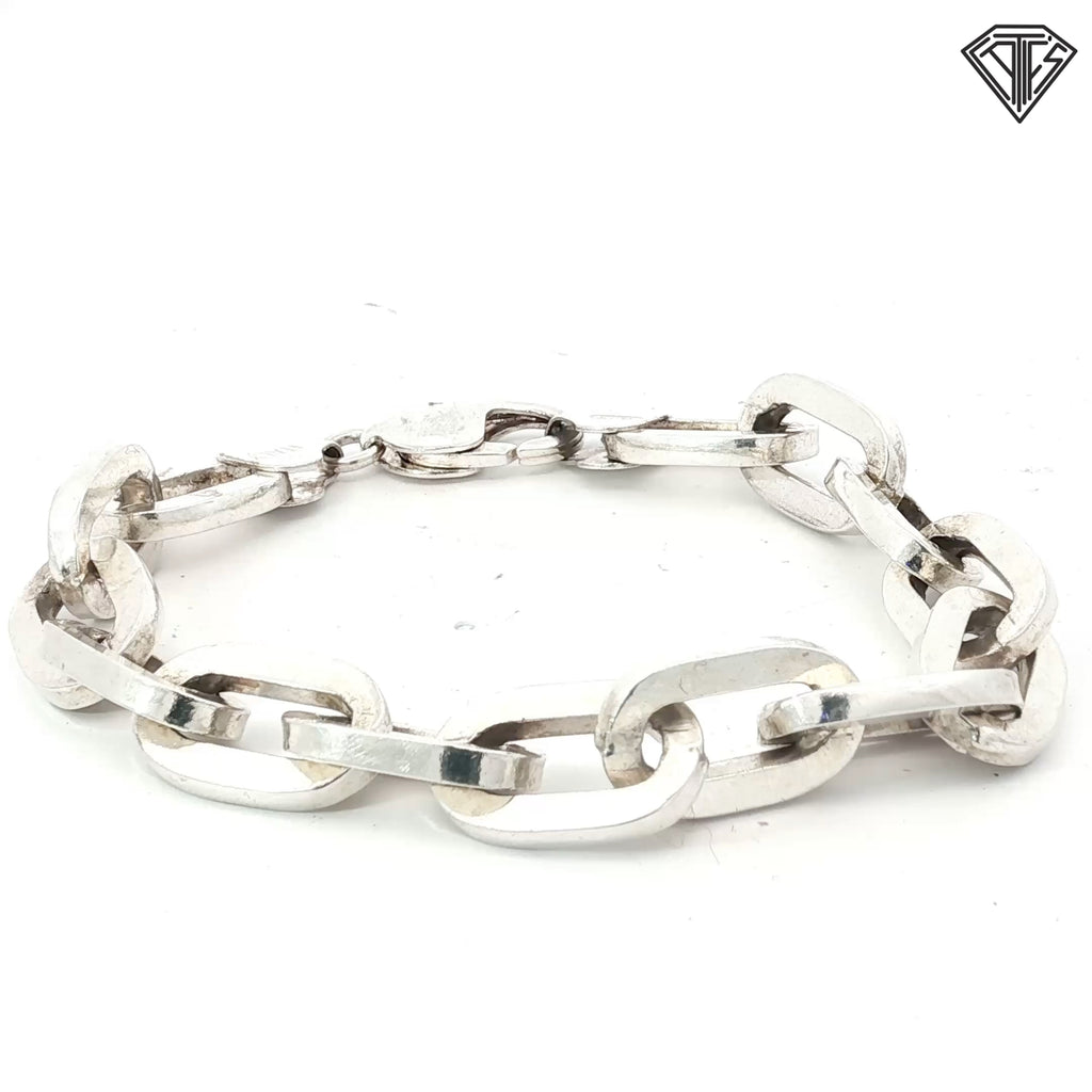Sterling Silver Men Link Bracelet 38.00 gram 8"inch