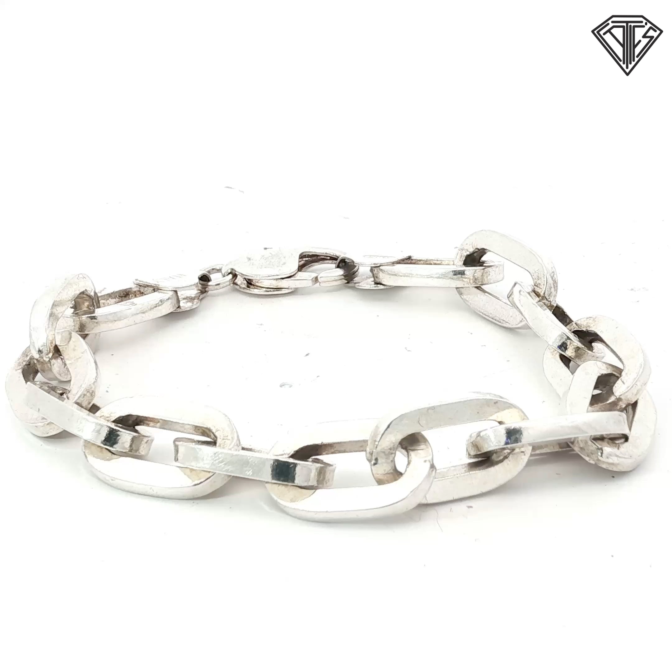 Sterling Silver Men Link Bracelet 38.00 gram 8"inch