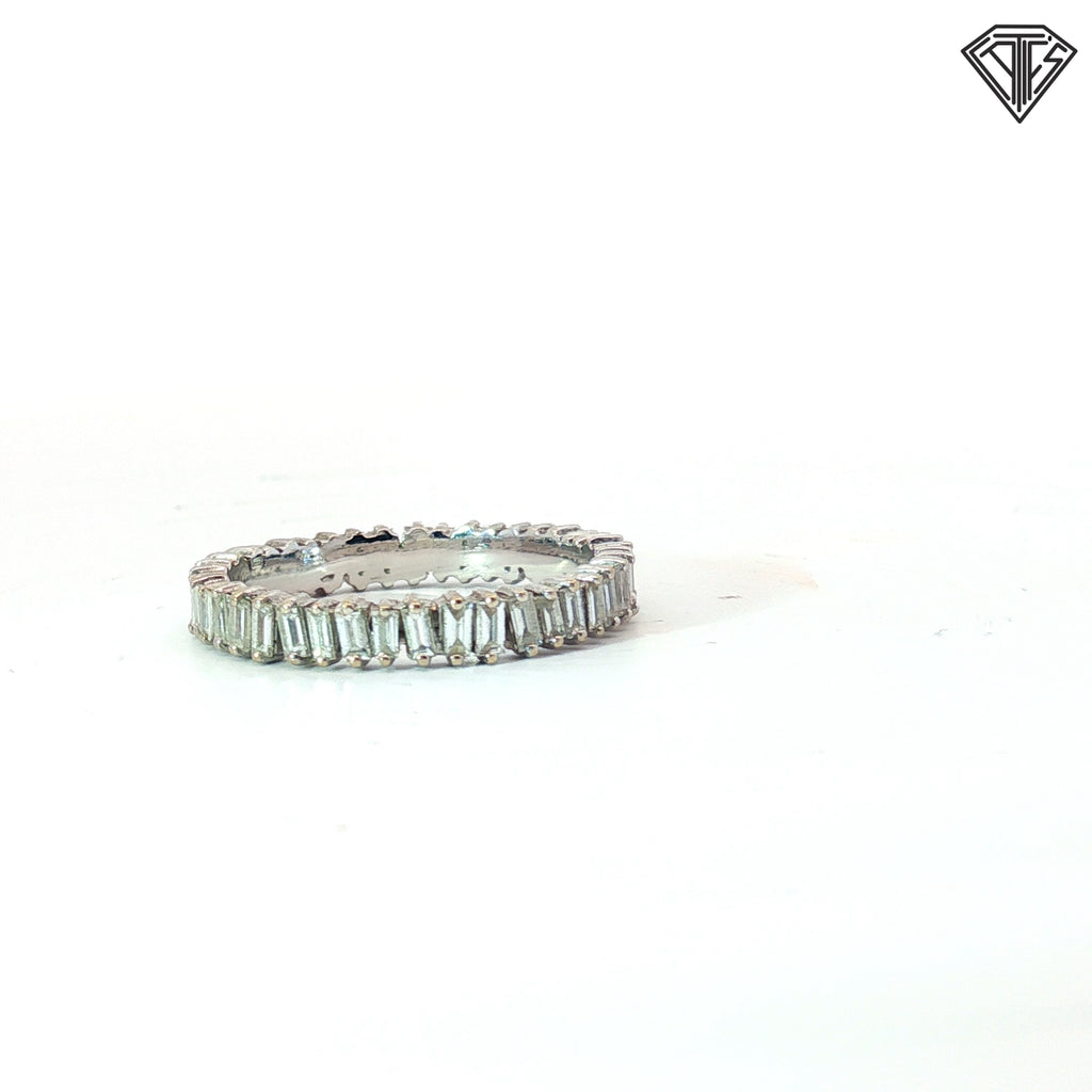 14k White Gold 1.00ct G VS2 Baguette Cut Diamond Eternity Band Size 5 1/2