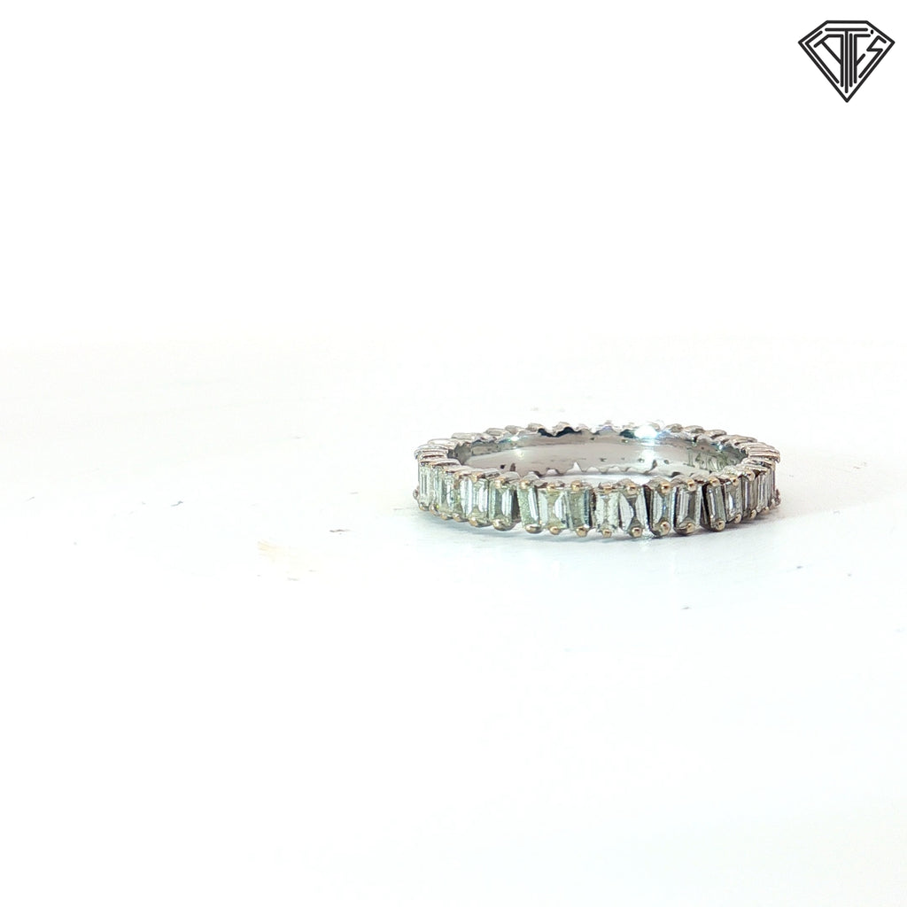 14k White Gold 1.00ct G VS2 Baguette Cut Diamond Eternity Band Size 5 1/2