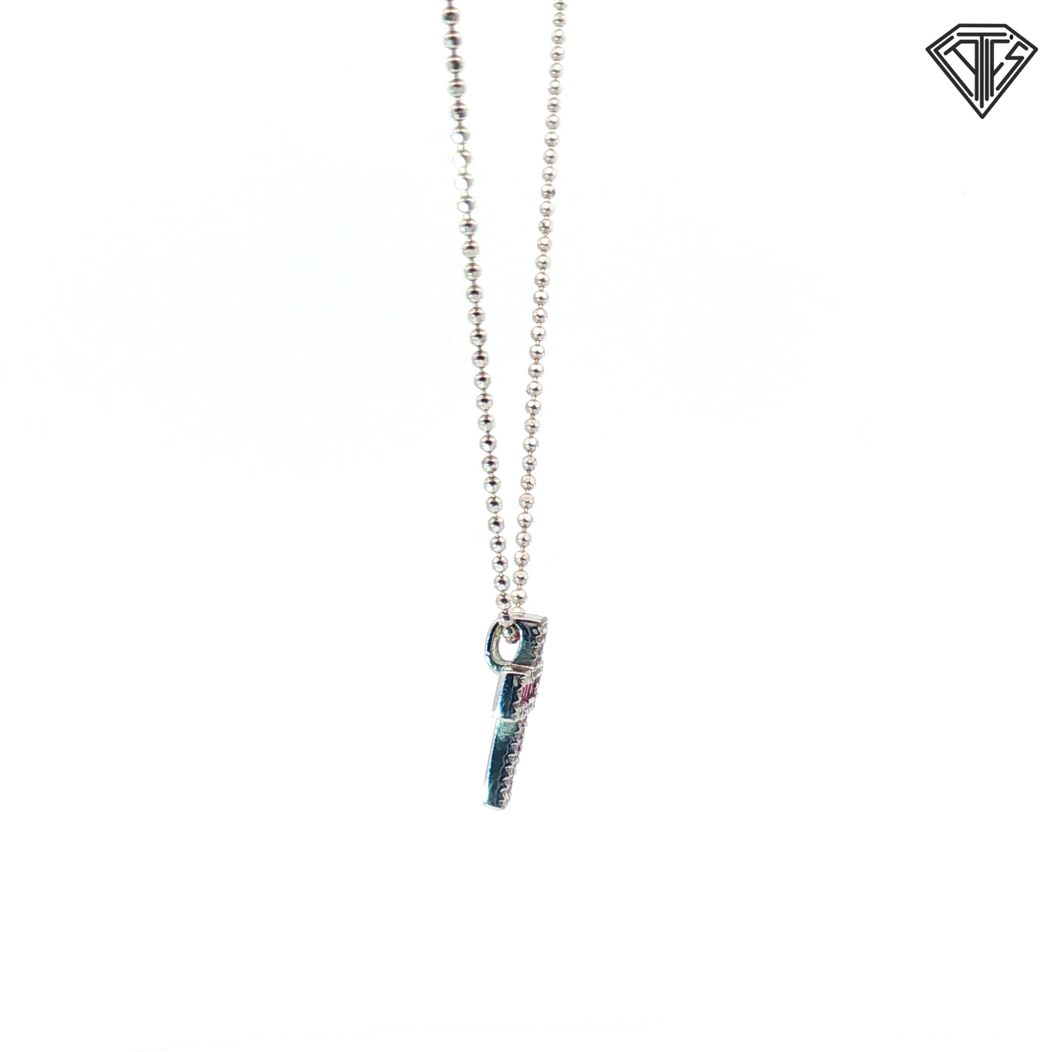 18k White Gold .55ct Total Weight on G VS2 Round Diamond / Princess Cut Ruby Cross Pendant