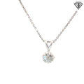 14k White Gold .25ct F VS2 Round Diamond Cluster Solitaire Pendant 16"inch