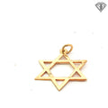 14k Yellow Gold Star Of David Pendant 1.1 gram 3/4"inch