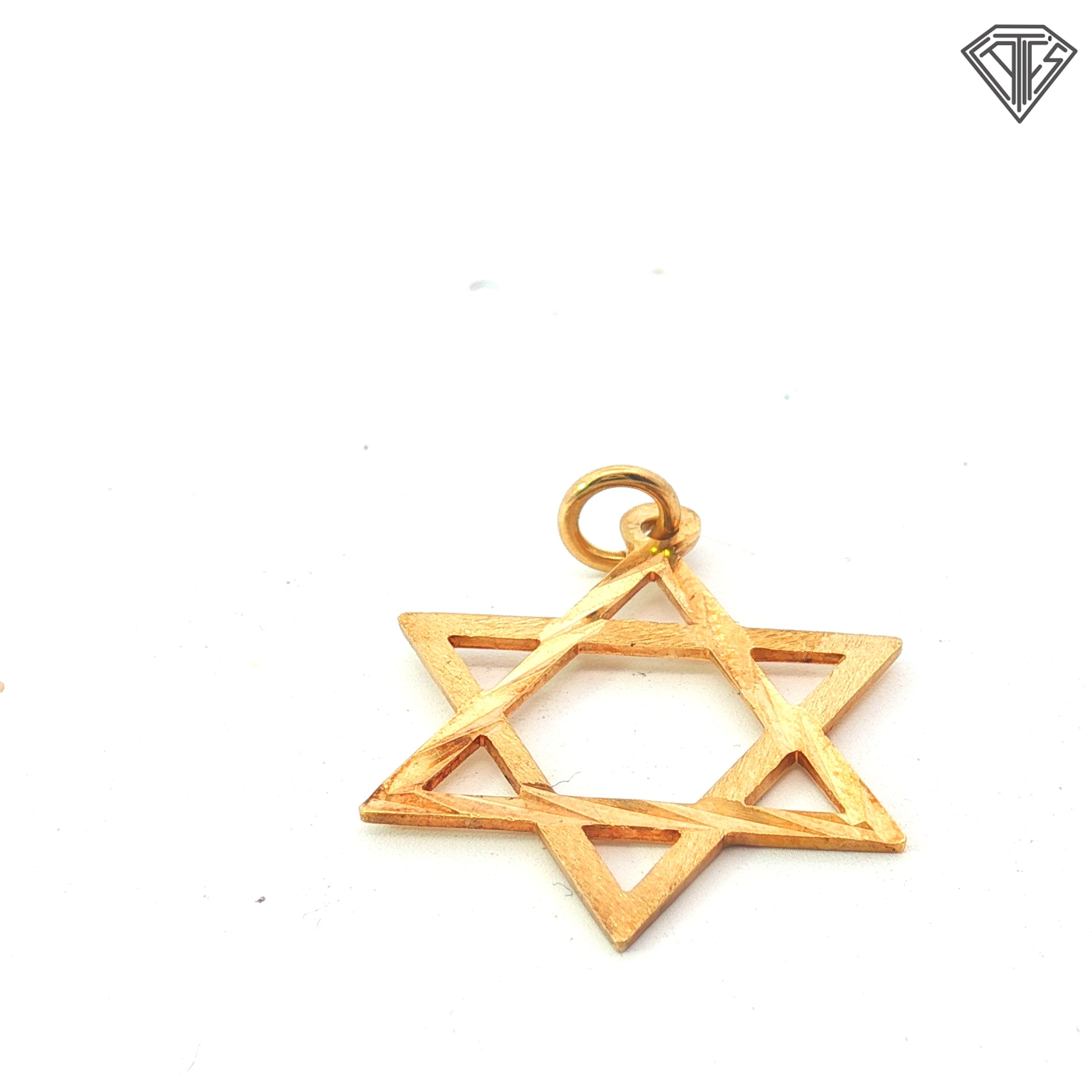 14k Yellow Gold Star Of David Pendant 1.1 gram 3/4"inch