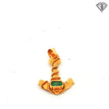 18k Yellow Gold Rectangular-Cut Emerald Center Anchor Design with Rope Detailing Pendant