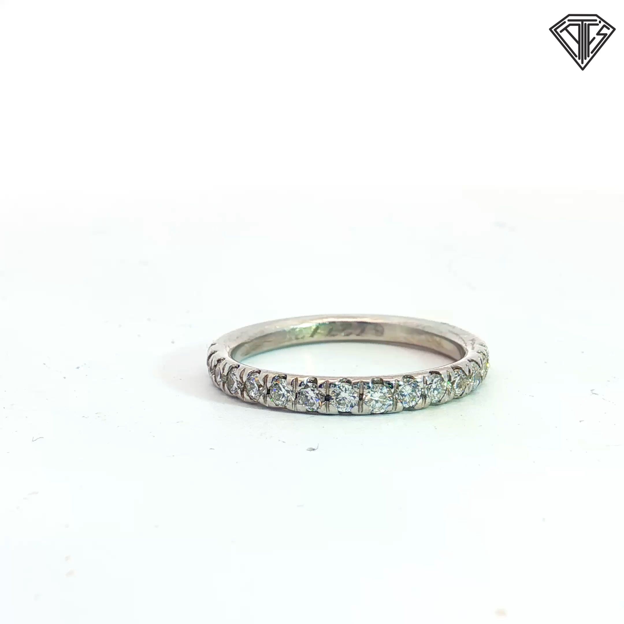 14k White Gold .50ct G VS2 Round Diamond Wedding Ring Size 5.5