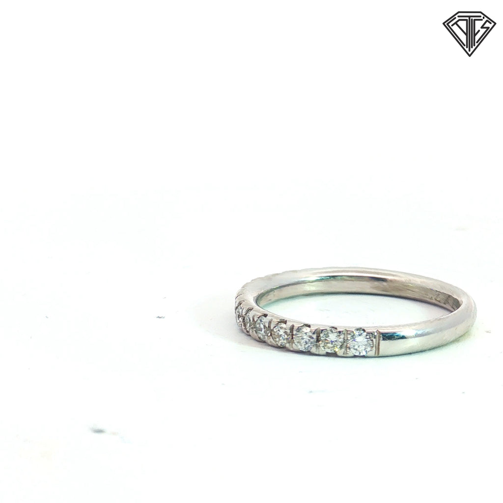 14k White Gold .50ct G VS2 Round Diamond Wedding Ring Size 5.5