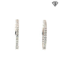14k White Gold .50ct F VS2 Round Diamond Inside/Out Hoop Earring