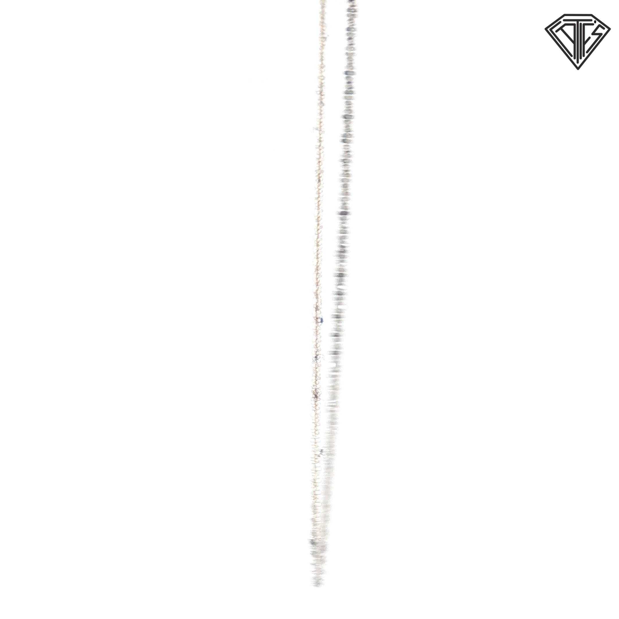 14k White Gold Diamond- Cut Spiga Necklace 1.5 Gram 18"inch