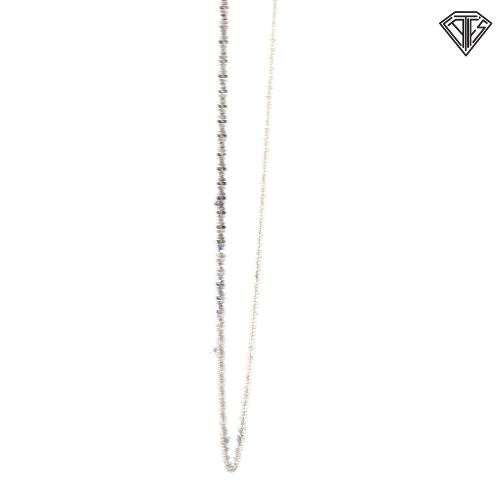 14k White Gold Diamond- Cut Spiga Necklace 1.5 Gram 18"inch