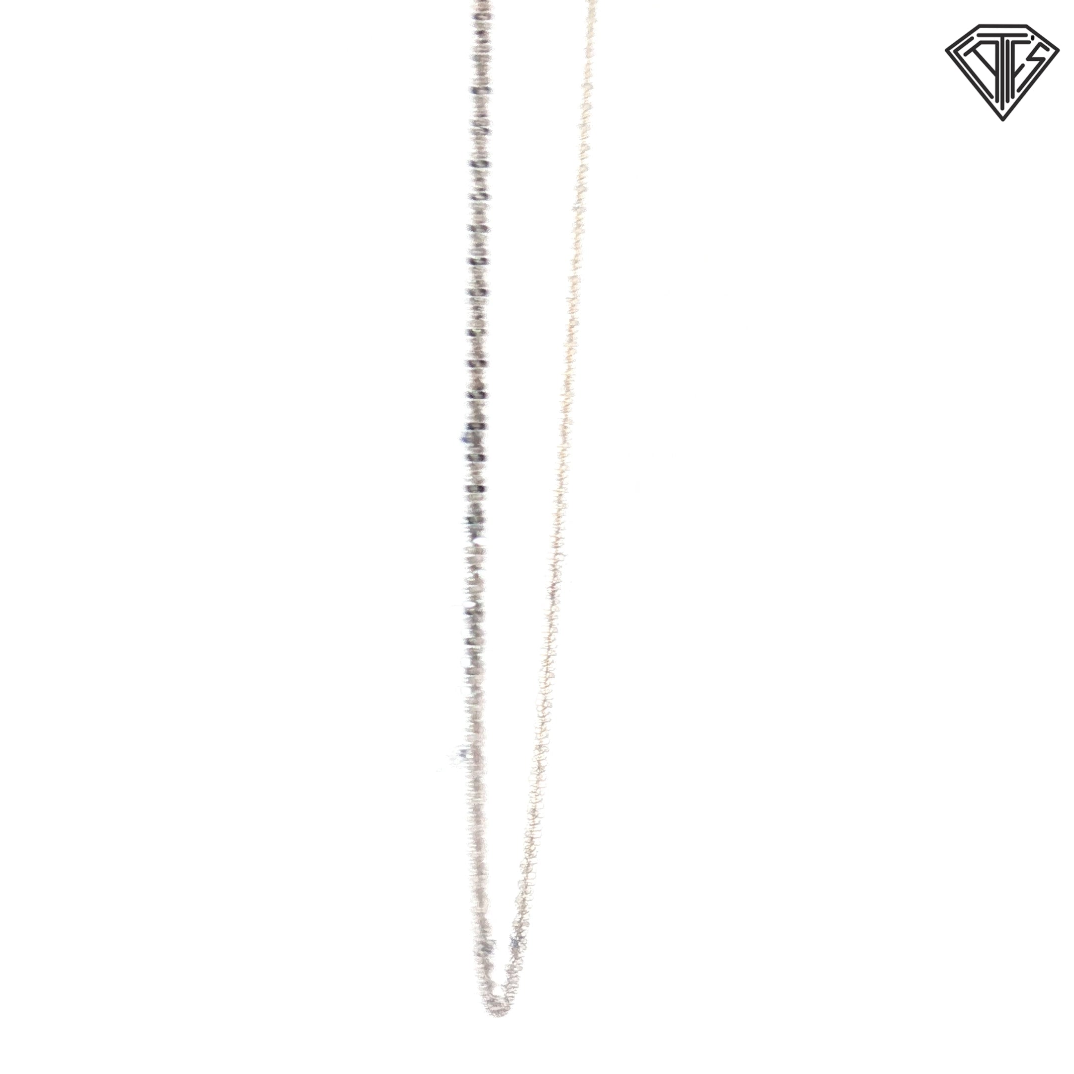 14k White Gold Diamond- Cut Spiga Necklace 1.5 Gram 18"inch