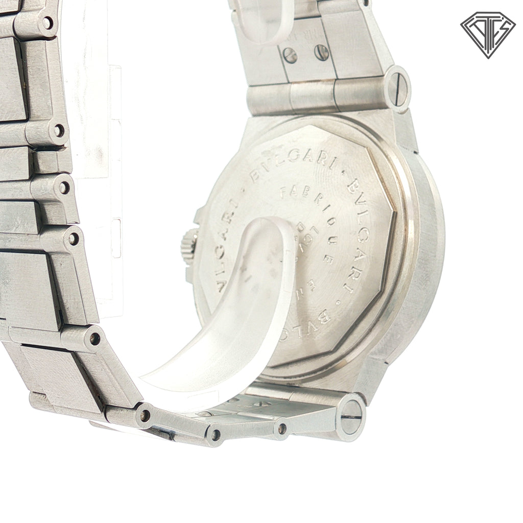 Pre-Owned Bvlgari Diagono / Automatic/ 38mm/ Stainless Steel Case and Band/ Black Dial