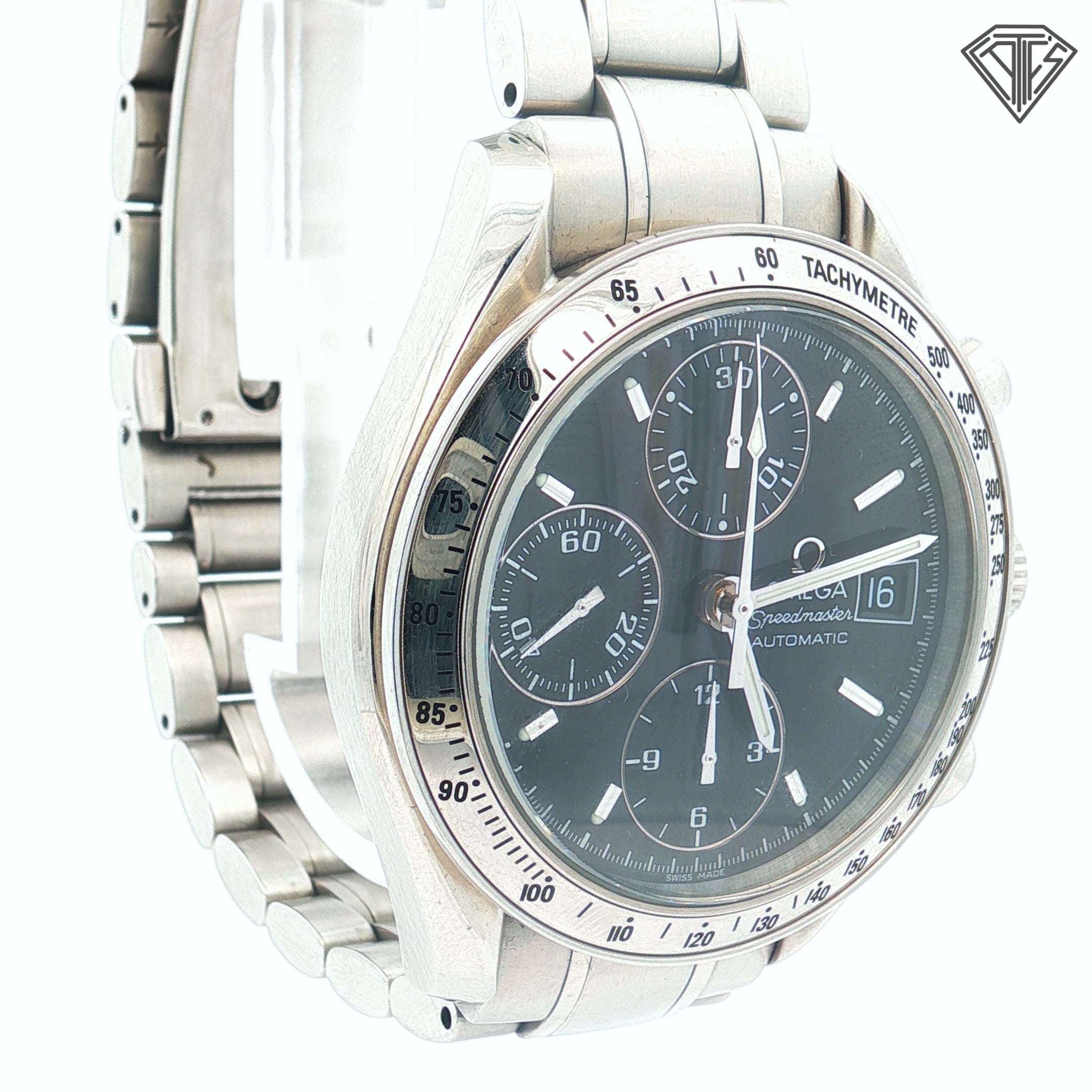 Pre-Owned Omega Speed Master Date /Automatic / 39mm/ Steel Band and Case / Black Dial