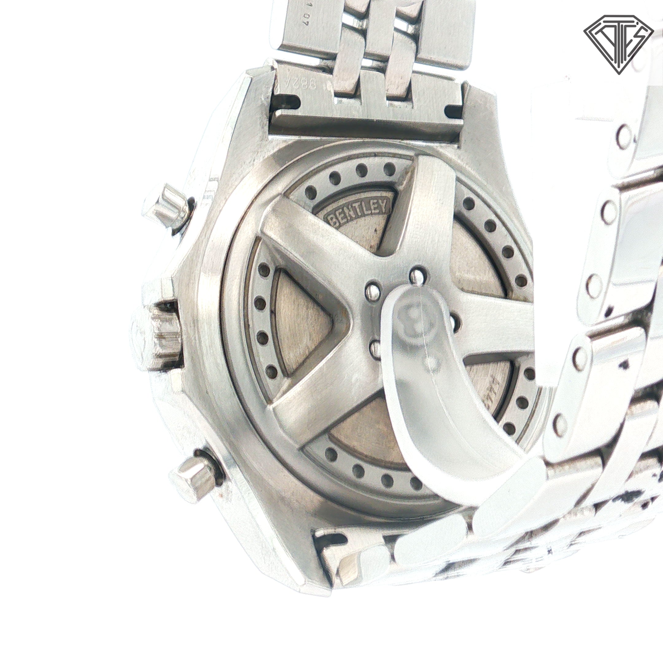 Pre-Owned Breitling Bentley 6.75 with Silver Dial/ Stainless Steel Case/ 49mm/ Chronograph/ Box and Paper