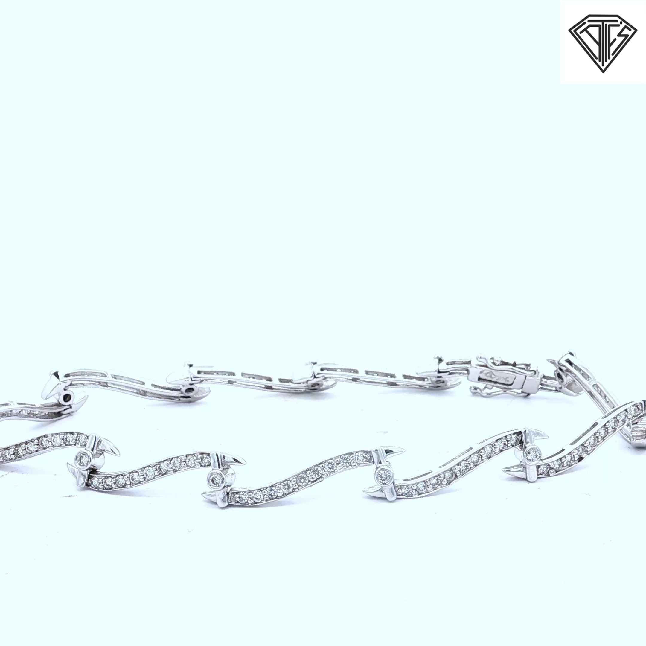 14k White Gold 1.50ct G SI1 Round Diamond Bracelet 8.7 gram 7"inch