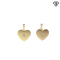 18k Yellow Gold .08ct Round Diamond Canadian Heart Huggies Earrings