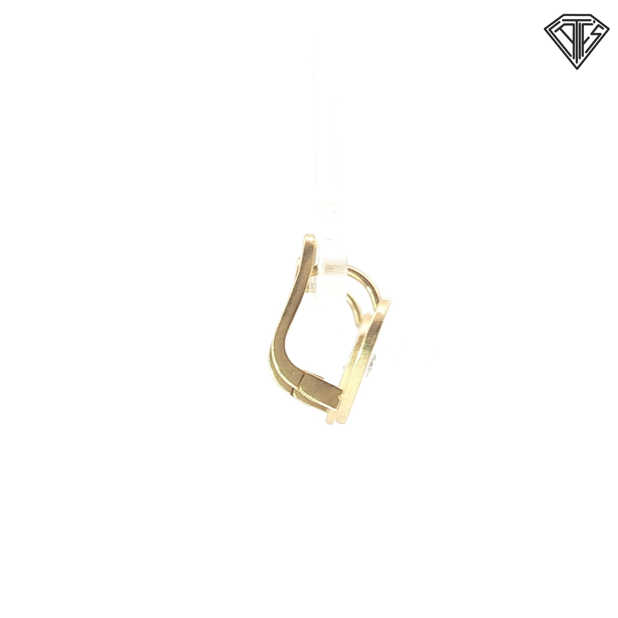 18k Yellow Gold .08ct Round Diamond Canadian Heart Huggies Earrings