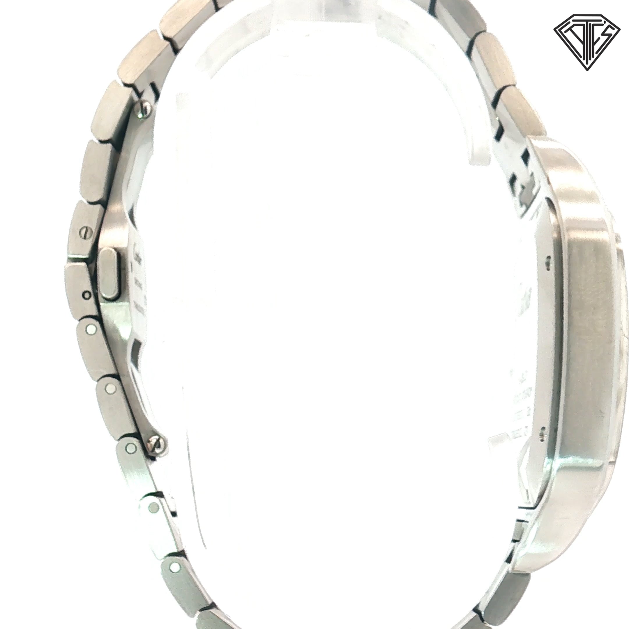 Pre-Owned Cartier Santos De Cartier Ref#4072 / Case and Bracelet Stainless Steel / Automatic/ Blue Dial / Roman Numerals/ 39.8mm