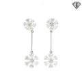 18k White Gold 2.50ct H/I VS2 Pear Shape Diamond Flower Drop Earrings