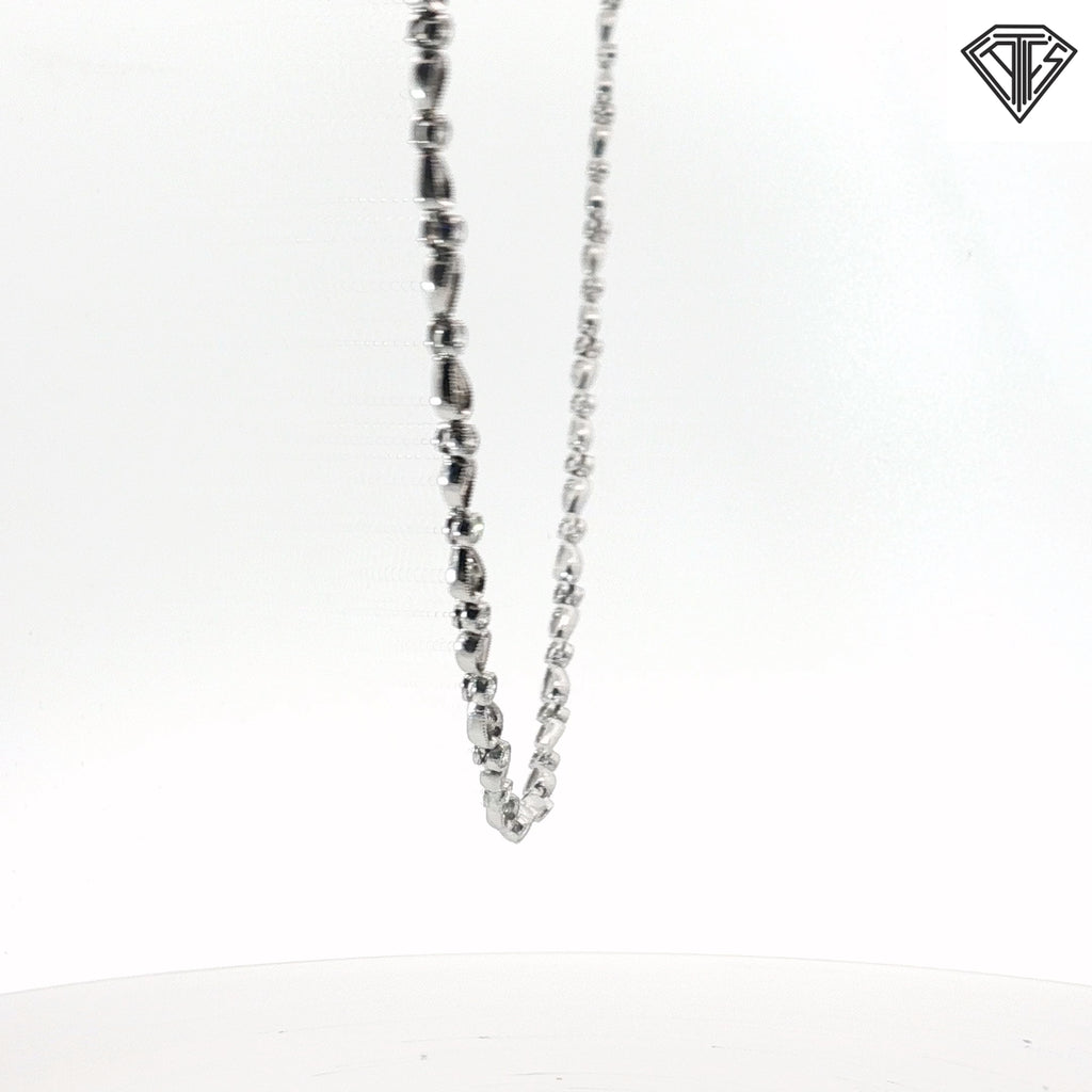 18k White Gold 2.00ct F VS2 Round Diamond Ribbon Design Necklace 16 Gram 18"inch