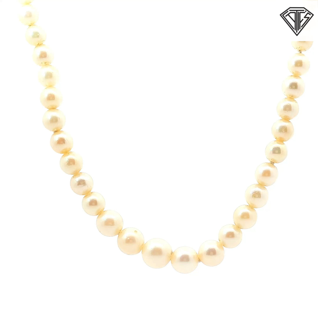 14k White Gold Graduated Salt Water Cultured 3-7 mm Necklace 18"inch